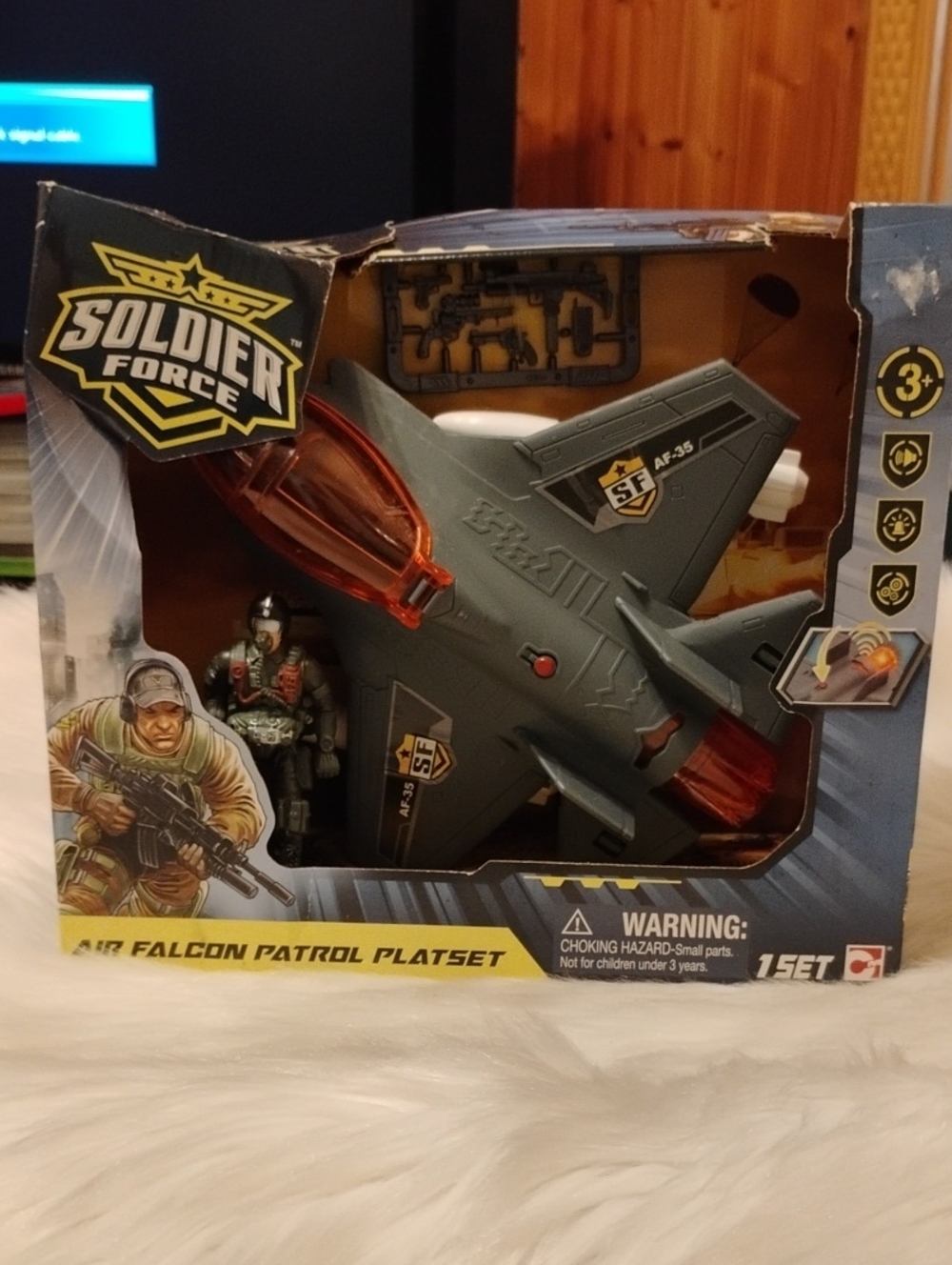 (R-1) Air Falcon Patrol Jet Playset Box Has Storage Wear